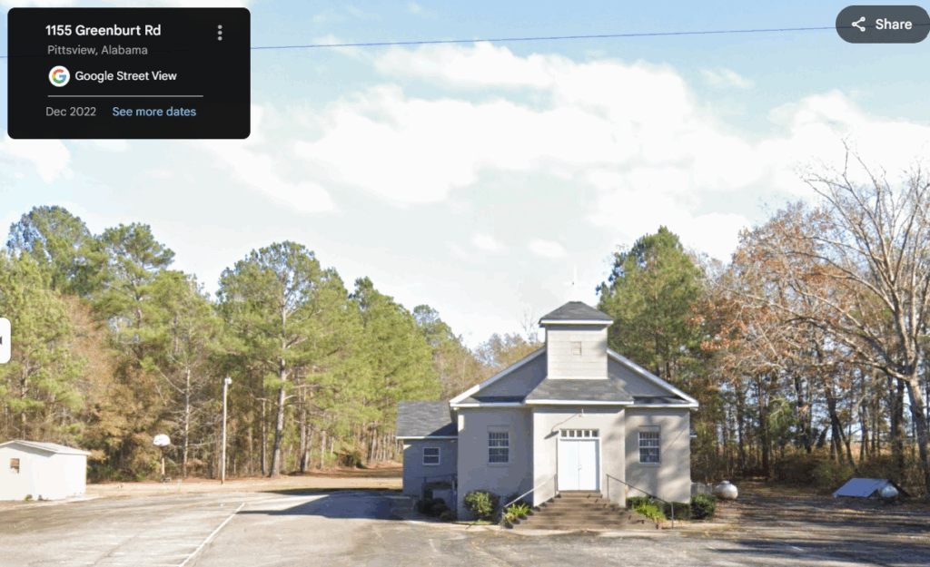 Shady Grove Church ( Picture in front Pittsview AL